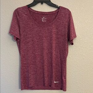 Nike Maroon Fitted Short Sleeve T-Shirt